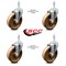 Service Caster 5 Inch High Temp Phenolic Wheel Swivel 12mm Threaded Stem Caster Set SCC SCC-TS20S514-PHSHT-M1215-4 - alternate 4